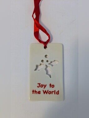 Lenox White Porcelain Holiday Holly Charm with Red Ribbon NWT